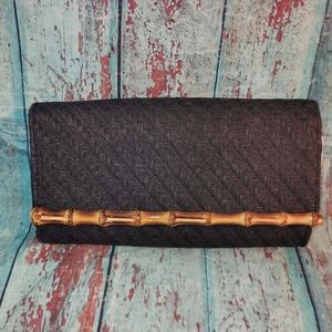 H&M Black Clutch with Bamboo Trim - NWT, made for Mexico